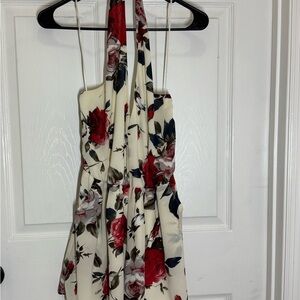 M10 Cecico Floral Jumpsuit Romper - Red and Cream